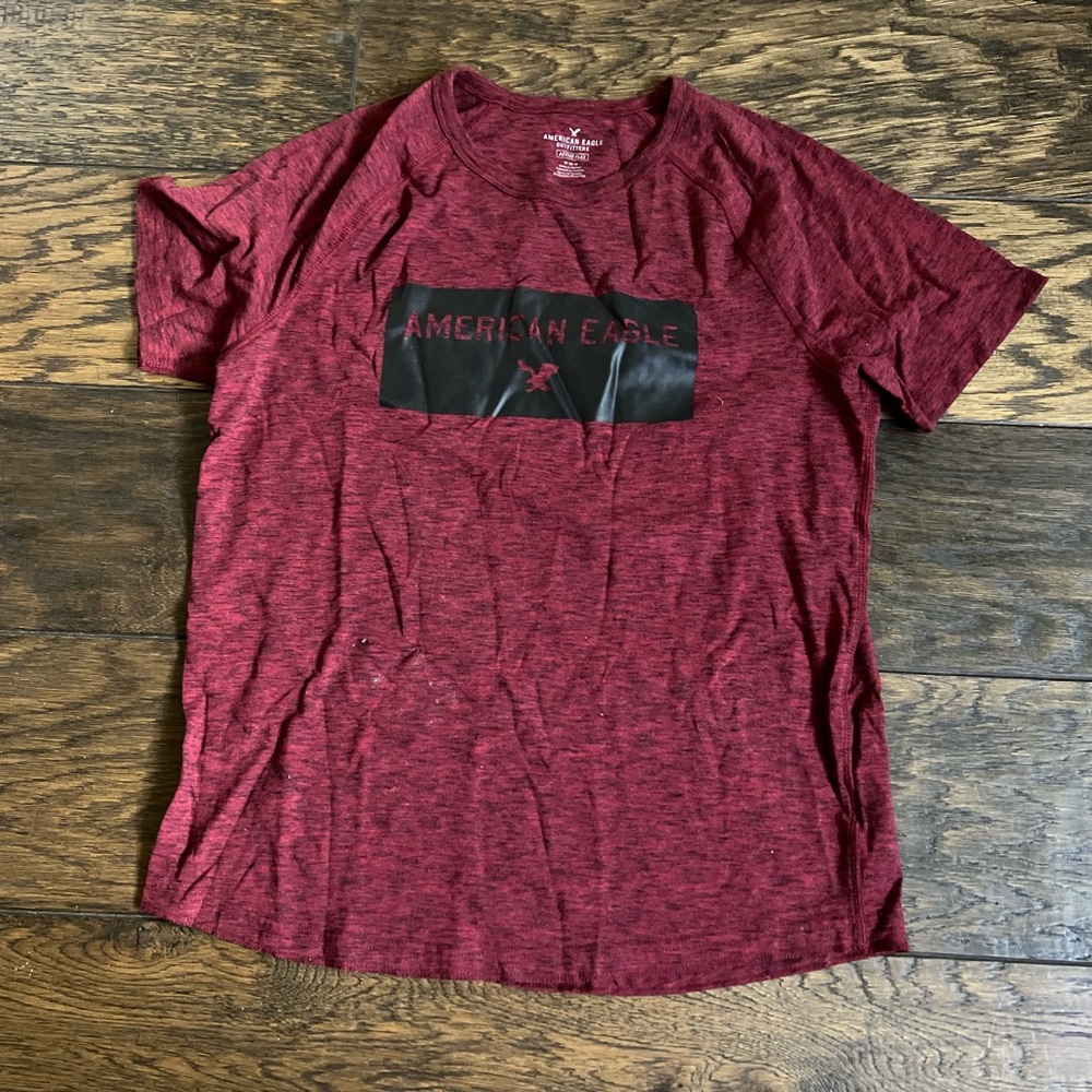 American Eagle Outfitters Maroon Active Flex Tee
